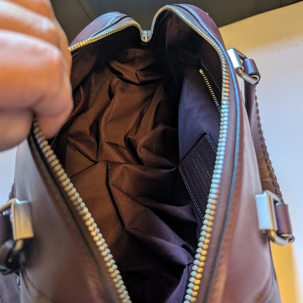 Coach Ace Satchel in Burgundy in EUC - Picture 8 of 16